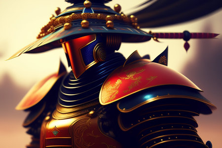 This artwork showcases the perfect fusion of traditional Japanese samurai culture with the latest advancements in technology.の素材