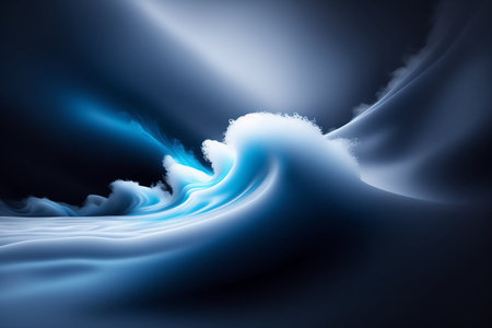 abstract blue background with smooth lines and wavesの素材