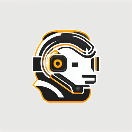Cyborg Robot head logo design vector template.の素材