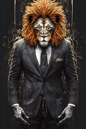The Business of Being a Lion: A Stunning Anthropomorphic Portraitの素材