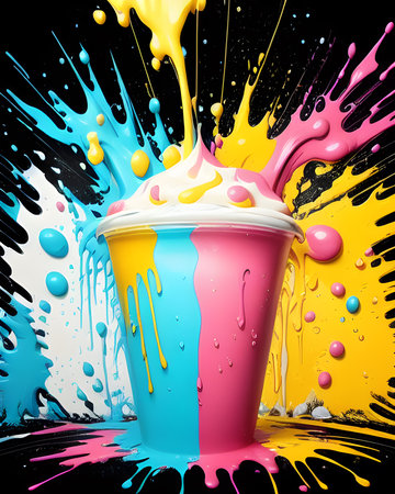 Experience the Joy of Colorful Splash Milkshakesの素材