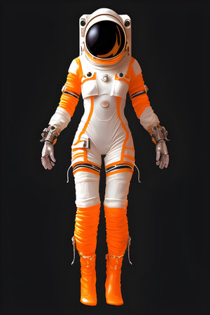 Out of This World Fashion: Woman in Orange Space Suit and Bootsの素材