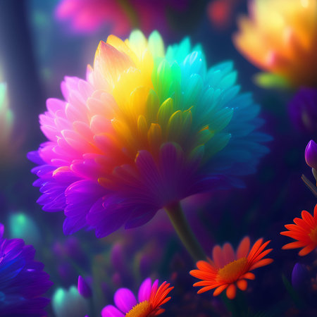 Rainbow-Colored Spring Flowersの素材