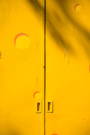 Yellow metal doorの写真素材