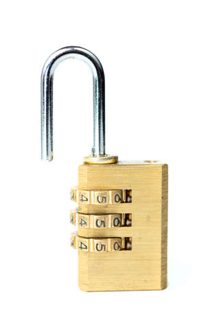 combination padlock isolated on white background