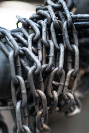 rusty chainsの写真素材