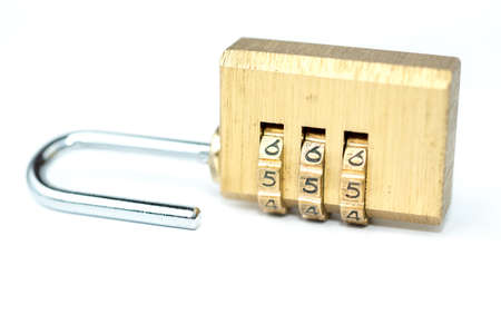 combination padlock isolated on white background