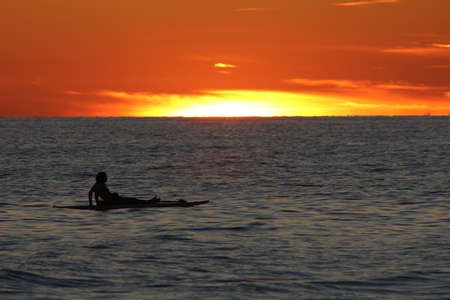 Relaxing on the wavesの写真素材