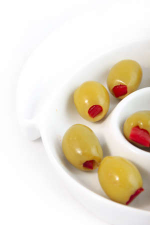 Green olivesの写真素材