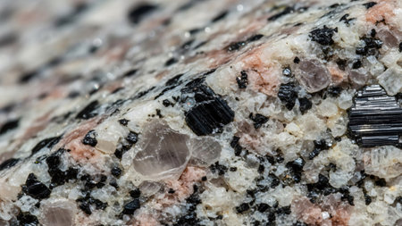 Close up of a granite stone as a background. Macro shot.の素材