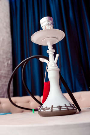 small white hookah pipe, also known as a shishaの写真素材