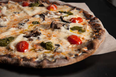 Seafood pizza on the table