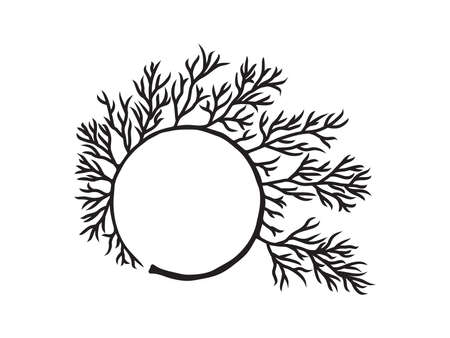 Vector illustration of the tree monogram frameのイラスト素材
