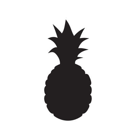 Vector illustration of the pineapple silhouetteのイラスト素材