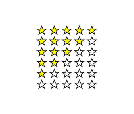 Vector illustration of the star review rating starsのイラスト素材