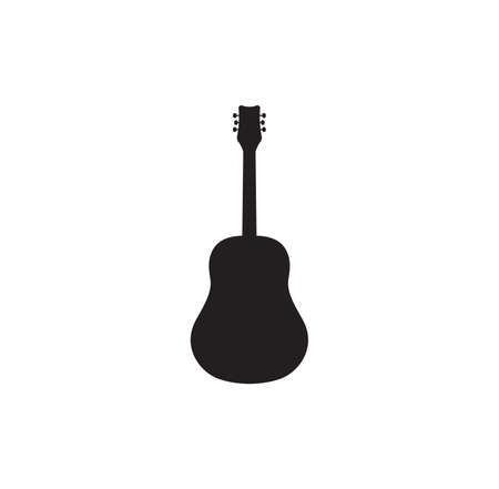 Vector illustration of the acoustic guitar silhouetteのイラスト素材