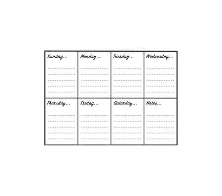 Vector illustration of the weekly calendarのイラスト素材