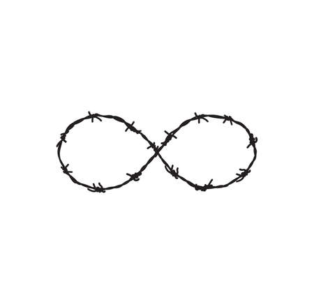 Vector illustration of the barb wire infinityのイラスト素材