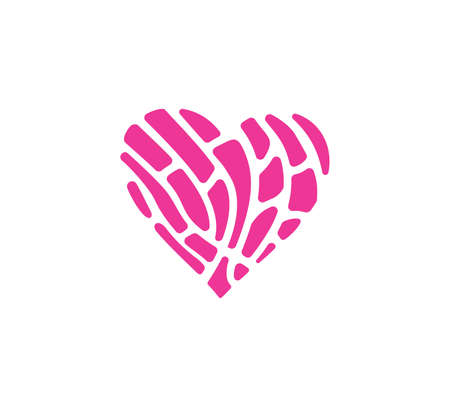 Vector illustration of the heart shape concha panのイラスト素材
