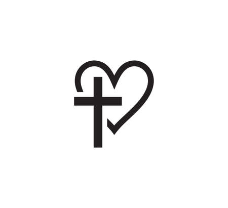 Vector illustration of the cross heartのイラスト素材