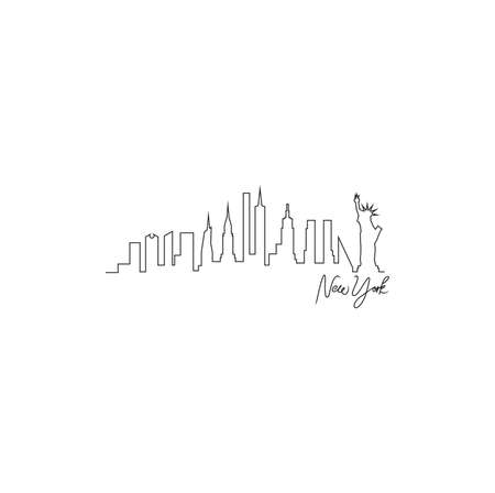 Vector illustration of the New York City skylineのイラスト素材