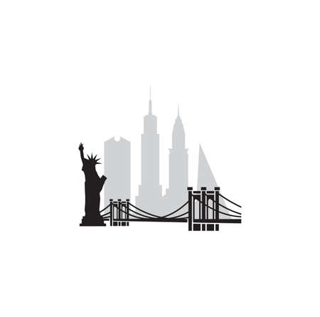 Vector illustration of the New York City skylineのイラスト素材