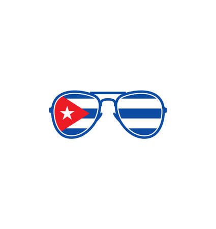 Vector illustration of the Cuban flag sunglassesのイラスト素材