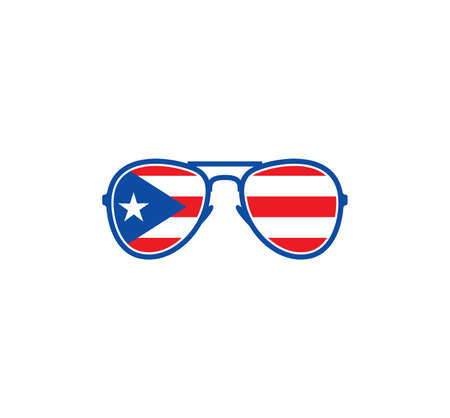 Vector illustration of the Puerto Rico sunglassesのイラスト素材