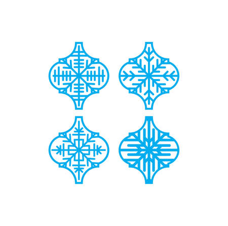 Vector illustration of the Christmas snowflake tile ornamentのイラスト素材