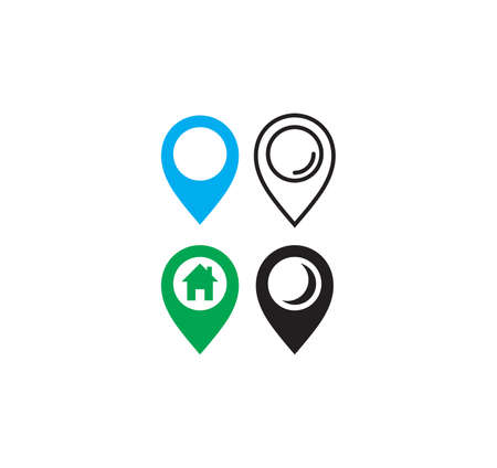 Vector illustration of the map pointer location iconsのイラスト素材