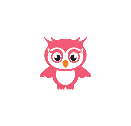 Vector illustration of the cute pink owlのイラスト素材