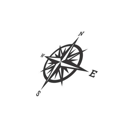 Vector illustration of the compass rose showing the four cardinal directionsのイラスト素材