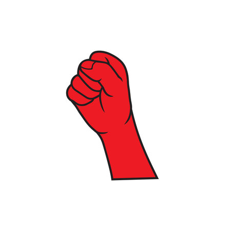 Vector illustration of the red revolution fistのイラスト素材