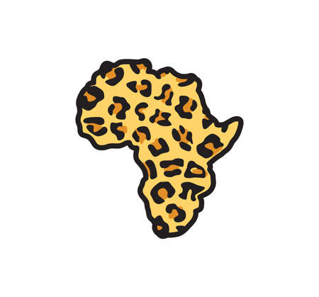 Vector illustration of the map of Africa with leopard skin textureのイラスト素材