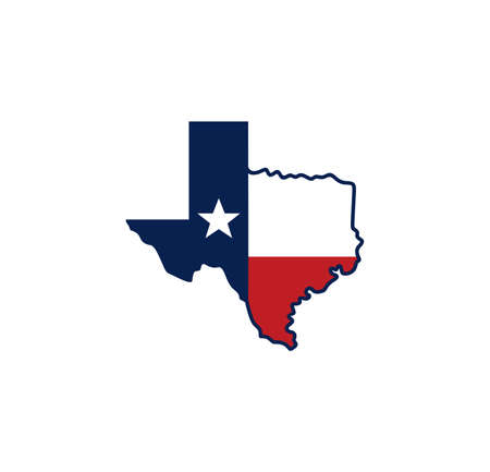 Vector illustration of the Texas state with a flagのイラスト素材