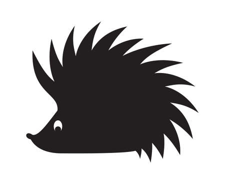 Vector illustration of the hedgehog silhouetteのイラスト素材