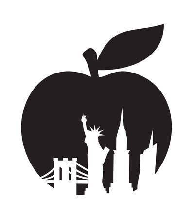 Vector illustration of the New York Big Appleのイラスト素材