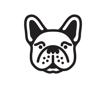 Vector illustration of the French Bulldog headのイラスト素材