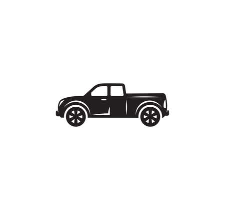 Vector illustration of the pickup truck silhouetteのイラスト素材
