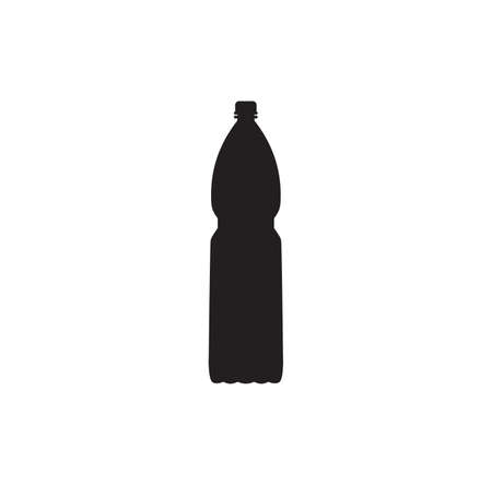 Vector illustration of the plastic water bottle silhouetteのイラスト素材