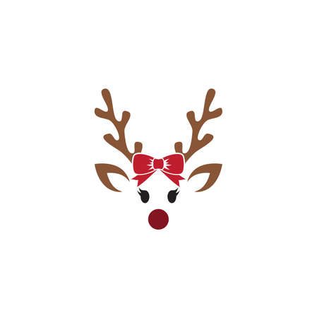 Vector illustration of the Christmas reindeer faceのイラスト素材