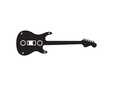 Vector illustration of the rock guitar cassette tapeのイラスト素材