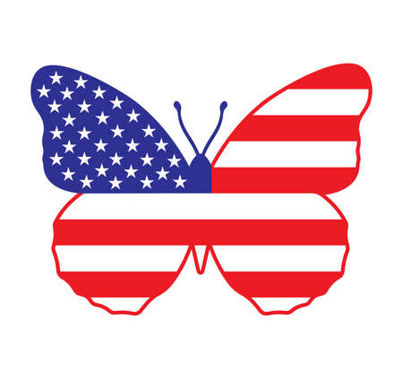 Vector illustration of the USA butterflyのイラスト素材