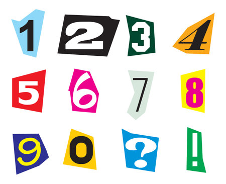 Vector illustration of the ripped numbersのイラスト素材