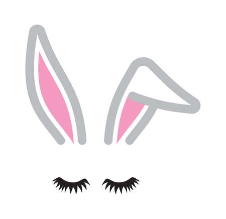 Vector illustration of the Easter bunny ears and eyesのイラスト素材