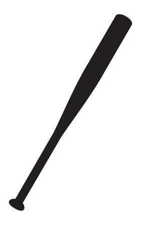 Vector illustration of the baseball bat silhouetteのイラスト素材
