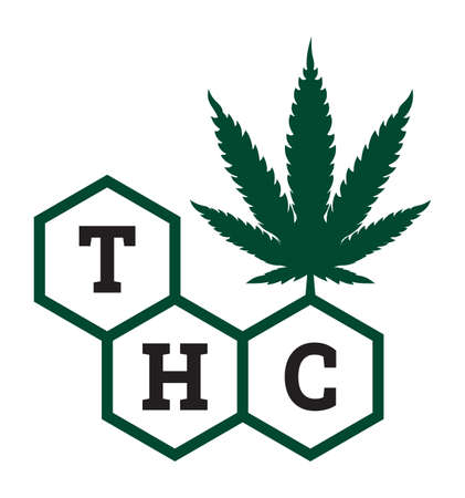 Vector illustration of the THC tetrahydrocannabinol chemical formulaのイラスト素材