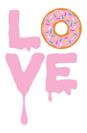 Vector illustration of the love donuts signのイラスト素材