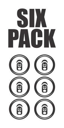 Vector illustration of the six pack signのイラスト素材