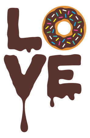 Vector illustration of the love donuts signのイラスト素材